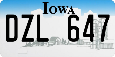 IA license plate DZL647