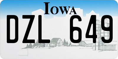 IA license plate DZL649