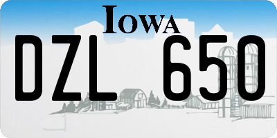 IA license plate DZL650