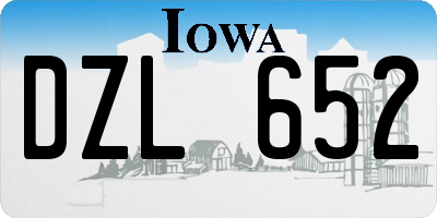 IA license plate DZL652