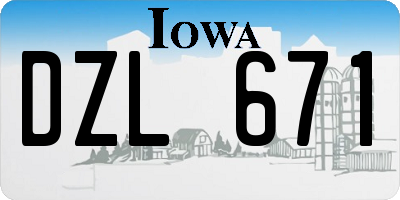 IA license plate DZL671