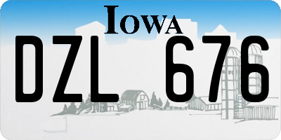 IA license plate DZL676