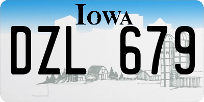 IA license plate DZL679