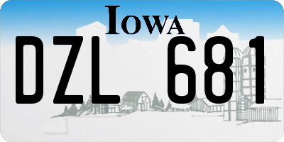 IA license plate DZL681