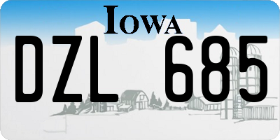 IA license plate DZL685