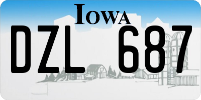 IA license plate DZL687