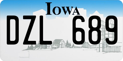 IA license plate DZL689