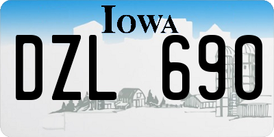 IA license plate DZL690