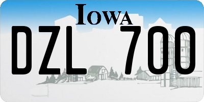 IA license plate DZL700