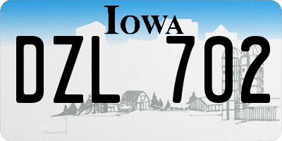 IA license plate DZL702