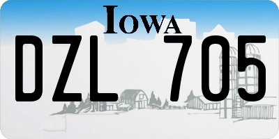 IA license plate DZL705