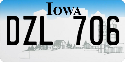 IA license plate DZL706