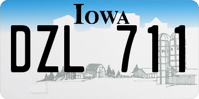 IA license plate DZL711