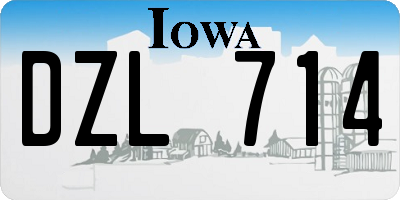 IA license plate DZL714