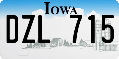 IA license plate DZL715