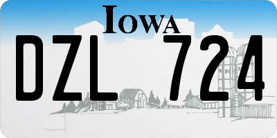 IA license plate DZL724