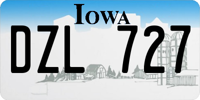 IA license plate DZL727