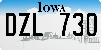 IA license plate DZL730