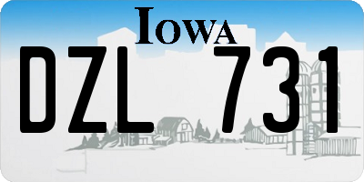 IA license plate DZL731