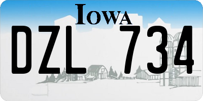 IA license plate DZL734