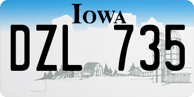 IA license plate DZL735