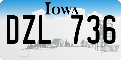 IA license plate DZL736