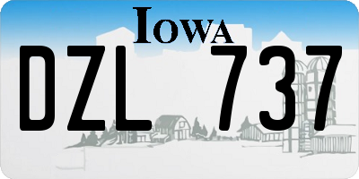 IA license plate DZL737