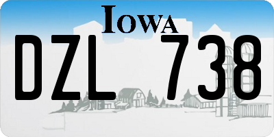 IA license plate DZL738