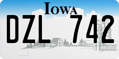 IA license plate DZL742