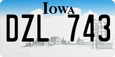 IA license plate DZL743