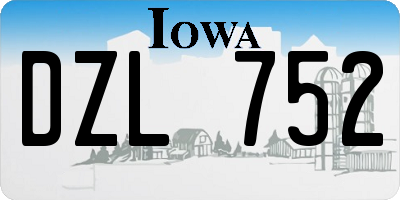 IA license plate DZL752