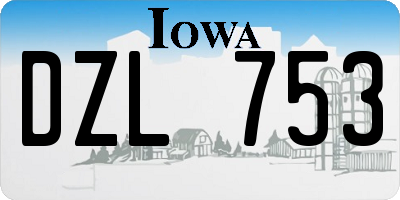 IA license plate DZL753