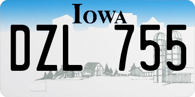 IA license plate DZL755