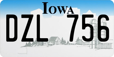 IA license plate DZL756