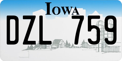 IA license plate DZL759