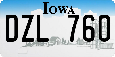 IA license plate DZL760