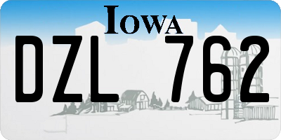 IA license plate DZL762