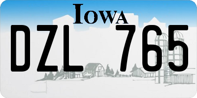 IA license plate DZL765