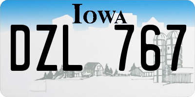 IA license plate DZL767