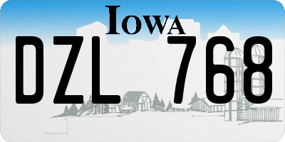 IA license plate DZL768