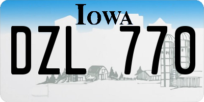 IA license plate DZL770