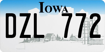 IA license plate DZL772