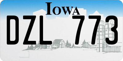 IA license plate DZL773