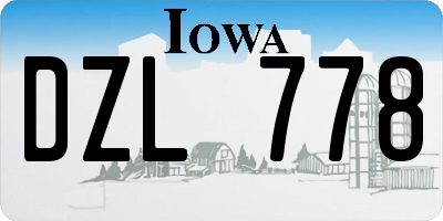 IA license plate DZL778