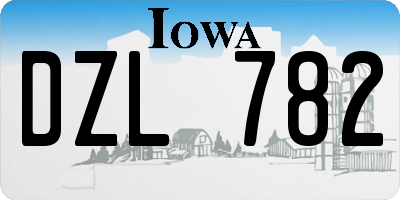 IA license plate DZL782