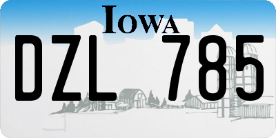 IA license plate DZL785