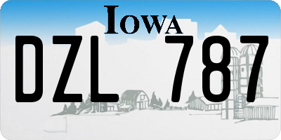 IA license plate DZL787