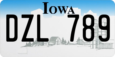 IA license plate DZL789