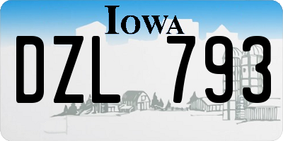 IA license plate DZL793