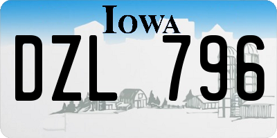 IA license plate DZL796